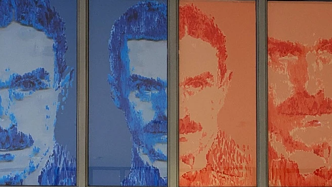 grafische Darstellung eines Portraits von Thomas Mann 