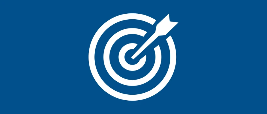 Symbolic graphic with target and arrow representing the purpose of the foundation.