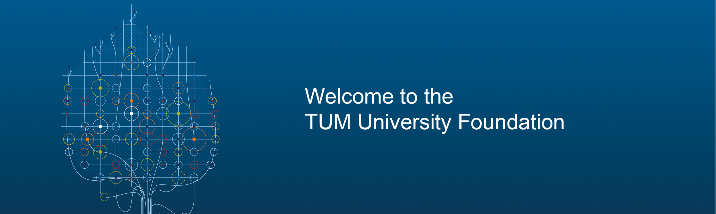 Graphic with tree of lines, circles and arrows represent a symbolized tree - the tree of life motif.